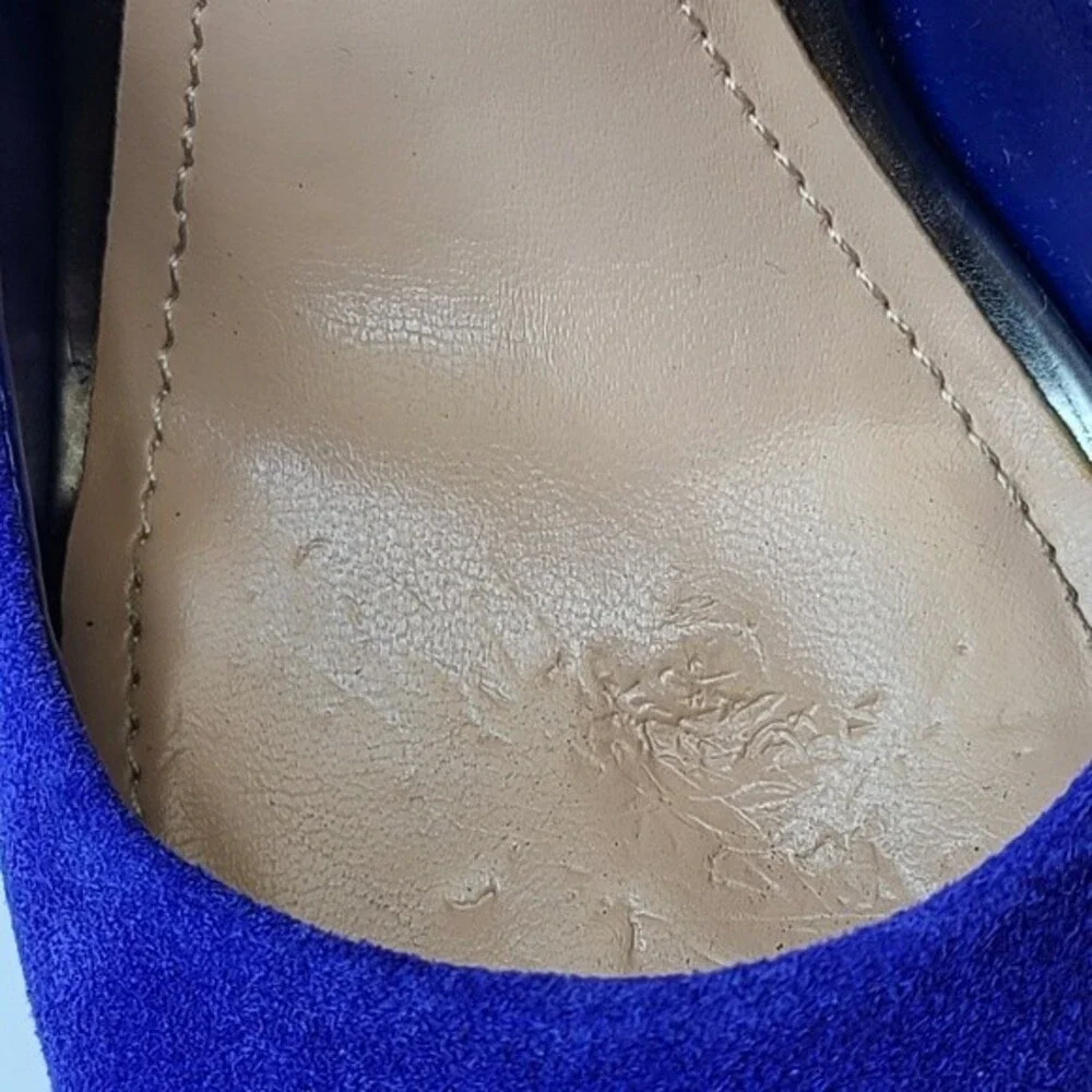 Sole Society Louisa Blue Violet Suede Wedges 6